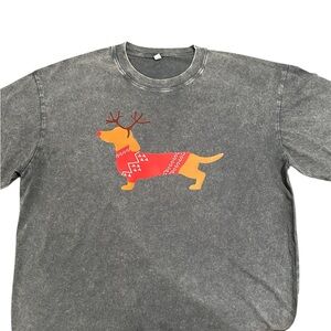 NEW Unisex Oversized Stonewashed Dachshund Design Shirt